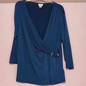 WOMANS JACKYN SMITH HUNTER GREEN BLOUSE  XXL  PERFECT CONDITION